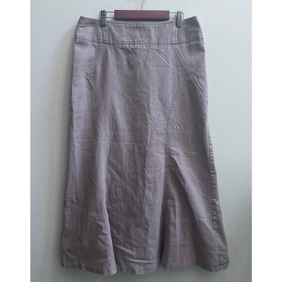 Vintage Y2K NYCC A-Line Stretchy Moco/Cream Midi Skirt Women's Size 12 - Picture 1 of 7